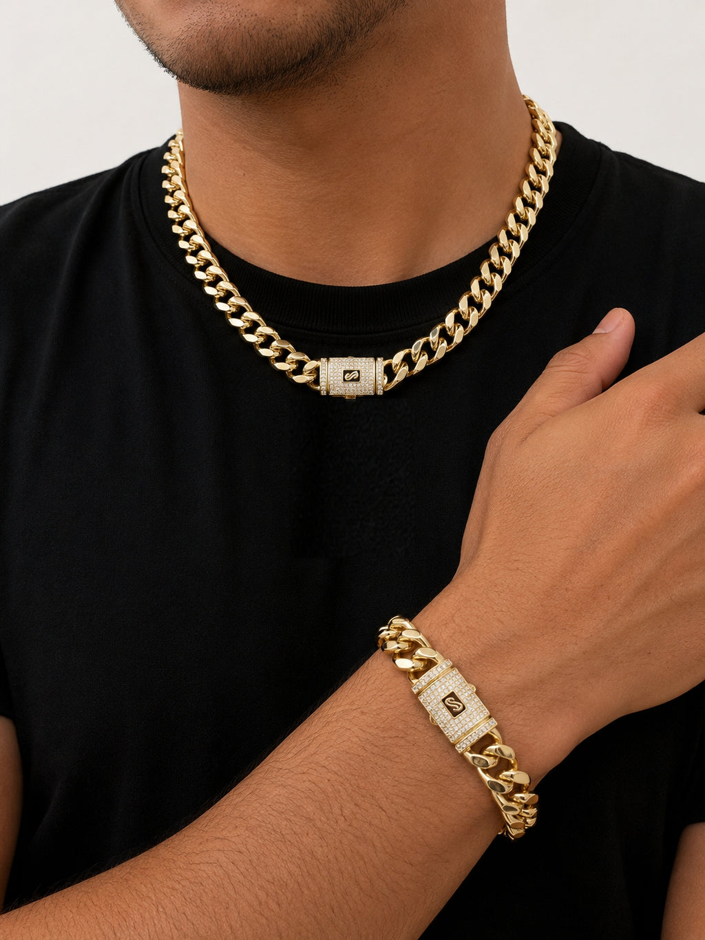 Set choker Premium 14K – Choker 18" + Guillo 8" (14 mm)