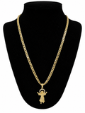 Cadena Cubana 14K con Divino Niño y Zirconias – 20 Pulgadas