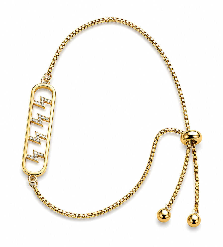 👑 Pulsera Rayos de Reina Oro 14k Laminado