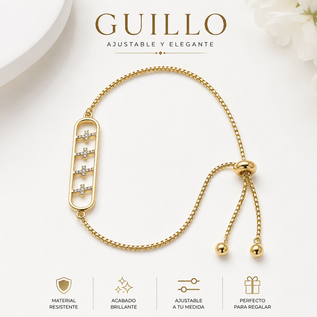 ✨ Pulsera Ajustable Cruz de Luz