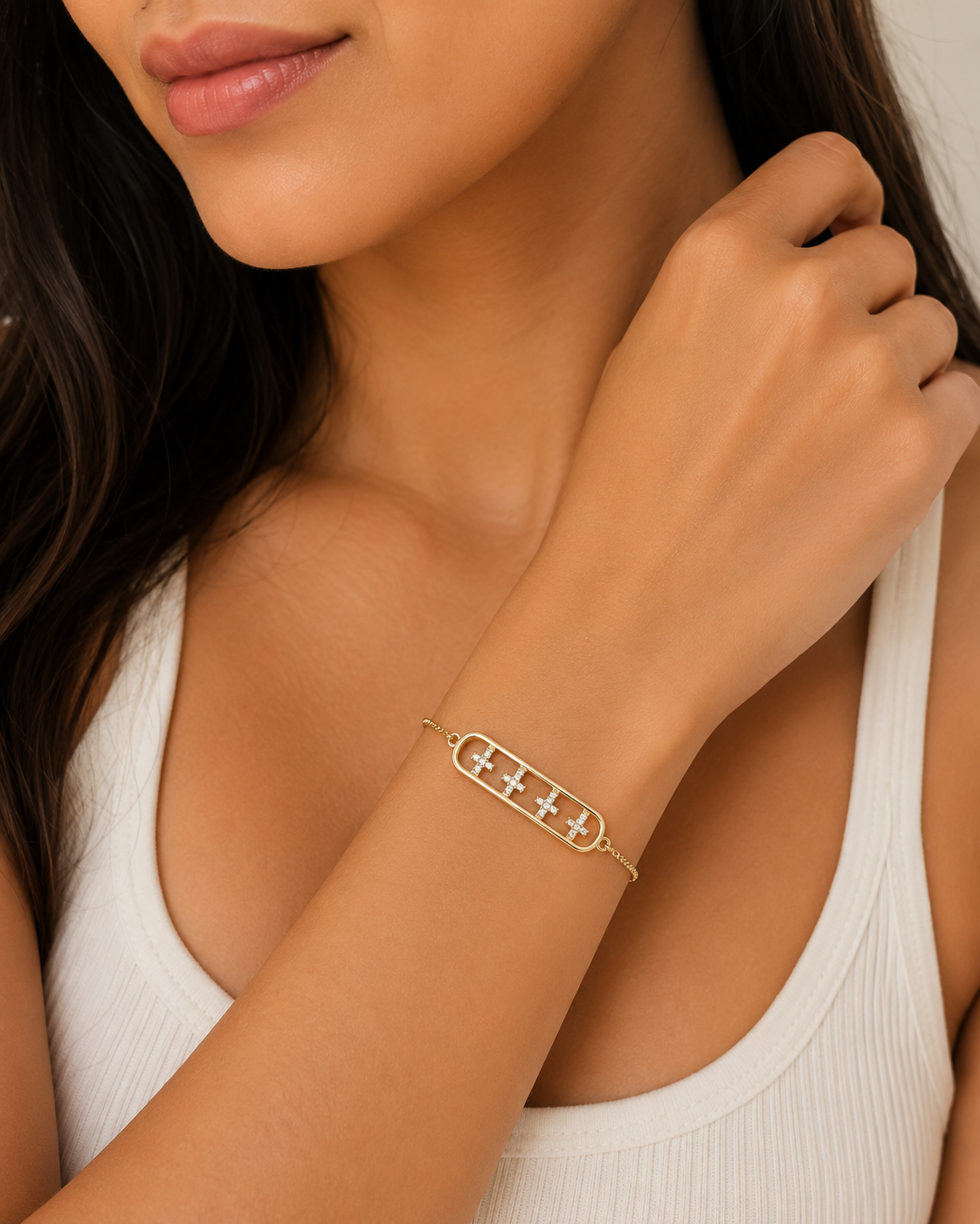 ✨ Pulsera Ajustable Cruz de Luz