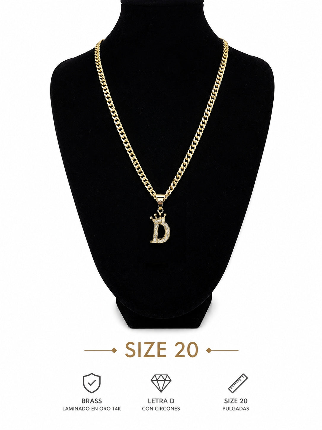 Cadena con Inicial D-size 20"